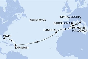 MSC Grandiosa - Itálie, Španělsko, Portugalsko, Portoriko, USA (z Civitavecchie)
