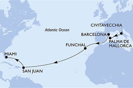 MSC Grandiosa - Itálie, Španělsko, Portugalsko, Portoriko, USA (z Civitavecchie)