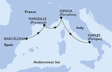 MSC Splendida - Španělsko, Francie, Itálie (z Barcelony)
