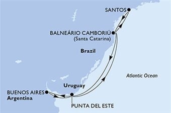 MSC Preziosa - Argentina, Uruguay, Brazílie (Buenos Aires)