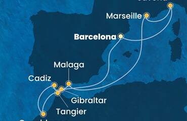 Costa Diadema - Španělsko, Maroko, Velká Británie, Francie, Itálie (z Barcelony)