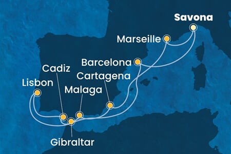 Costa Diadema - Itálie, Španělsko, Portugalsko, Velká Británie, Francie (ze Savony)