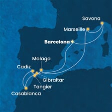 Costa Diadema - Španělsko, Maroko, Velká Británie, Francie, Itálie (z Barcelony)