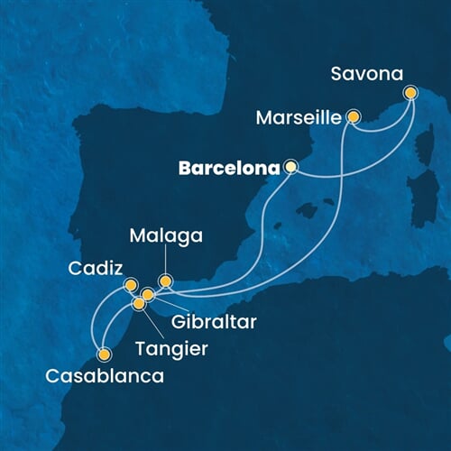 Trasa plavby CDI-BCN10A17