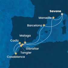 Costa Diadema - Itálie, Španělsko, Maroko, Velká Británie, Francie (ze Savony)
