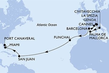 MSC Grandiosa - Španělsko, Francie, Itálie, Portugalsko, Portoriko, ... (z Barcelony)