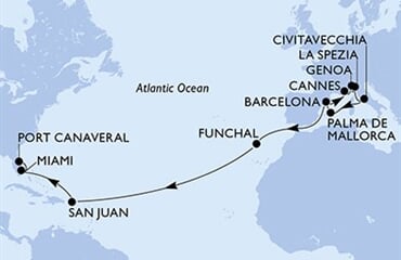 MSC Grandiosa - Španělsko, Francie, Itálie, Portugalsko, Portoriko, ... (z Barcelony)