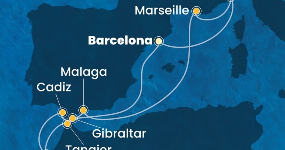 Trasa plavby CFA-BCN10A18