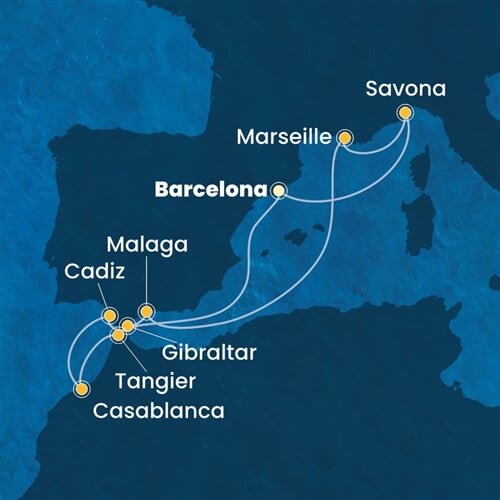 Trasa plavby CFA-BCN10A18