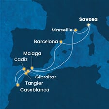 Costa Favolosa - Itálie, Francie, Španělsko, Velká Británie, Maroko (ze Savony)