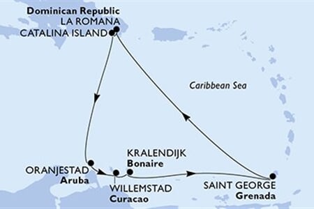 MSC OPERA - Dominikán.rep., Aruba, Grenada (z La Romana)