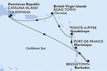 MSC Opera - Dominikán.rep., Barbados, Martinik, Guadeloupe, Panenské o. (britské) (z La Romana)