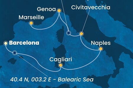 Costa Smeralda - Španělsko, Itálie, Francie (z Barcelony)