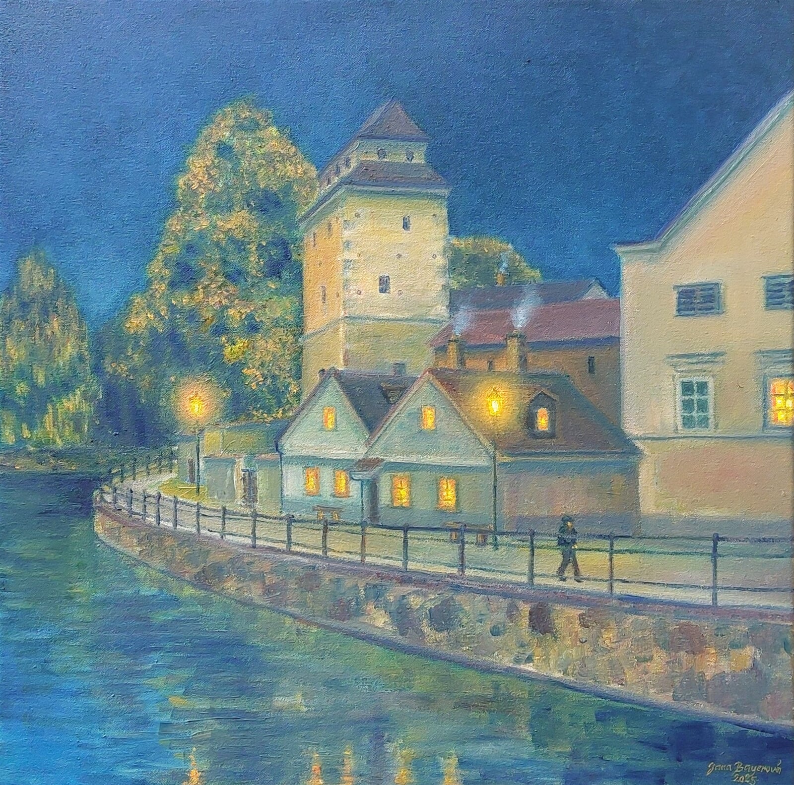Jana Bayerová: Nokturno u Železné panny, 60 × 60 cm