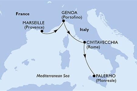 MSC Grandiosa - Francie, Itálie (z Marseille)