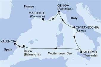 MSC Grandiosa - Francie, Itálie, Španělsko (z Marseille)