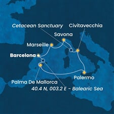 Costa Smeralda - Španělsko, Itálie, Francie (z Barcelony)