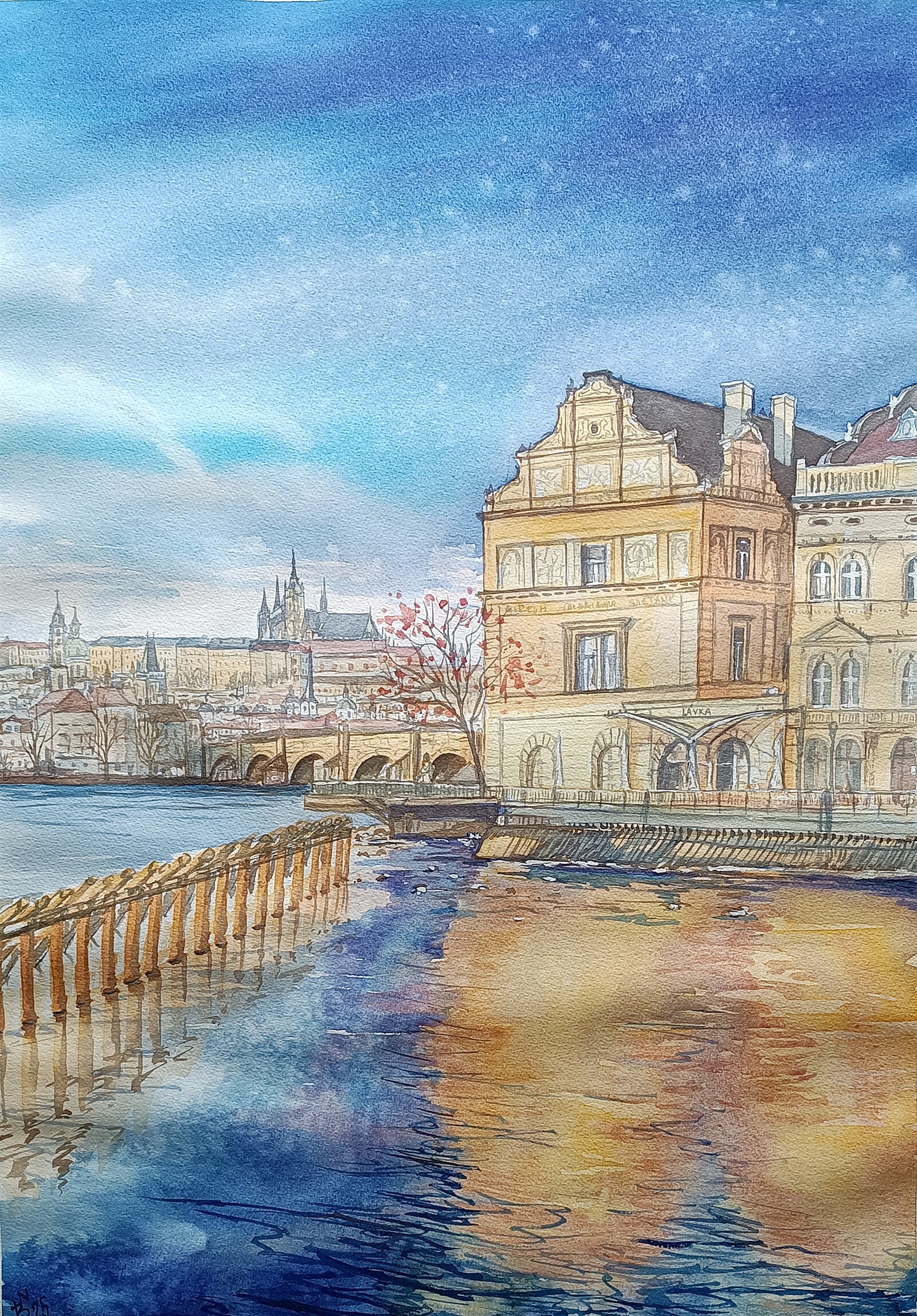 Blažena Niemcová: Praha, 70 × 50 cm