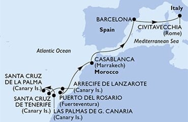 MSC Fantasia - Španělsko, Maroko, Itálie (Las Palmas)