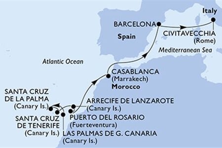 MSC Fantasia - Španělsko, Maroko, Itálie (Las Palmas)