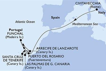 MSC Fantasia - Itálie, Španělsko, Portugalsko (z Civitavecchie)