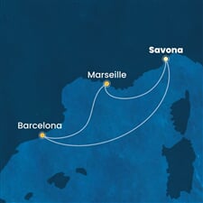 Costa Fascinosa - Itálie, Španělsko, Francie (ze Savony)