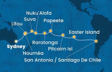 Costa Serena - Austrálie, Nová Kaledonie, Fidži, Tonga, Franc. Polynésie, ... (ze Sydney)