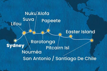 Costa Serena - Austrálie, Nová Kaledonie, Fidži, Tonga, Franc. Polynésie, ... (ze Sydney)