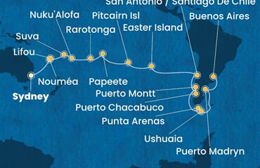 Costa Serena - Austrálie, Nová Kaledonie, Fidži, Tonga, Franc. Polynésie, ... (ze Sydney)