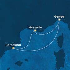 Costa Smeralda - Itálie, Francie, Španělsko (z Janova)