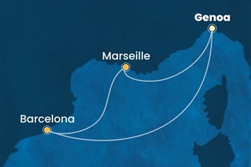 Costa Smeralda - Itálie, Francie, Španělsko (z Janova)