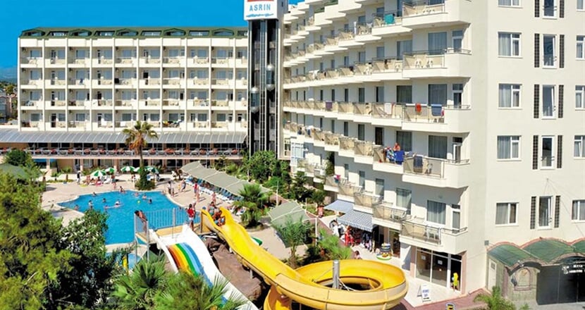 Hotel Asrin Beach: fotografie vybavení exteriérů a interiérů ubytování.