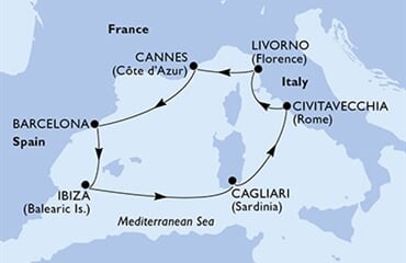 MSC Fantasia - Francie, Španělsko, Itálie (Cannes)