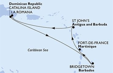 MSC Opera - Martinik, Antigua a Barbuda, Dominikán.rep., Barbados (Fort-de-France)