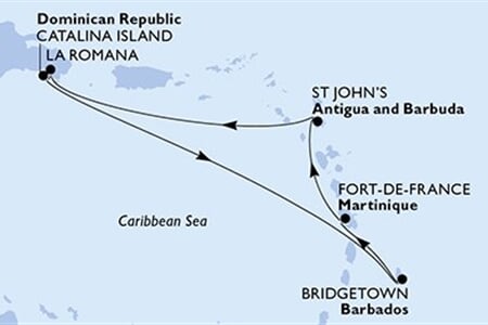 MSC Opera - Martinik, Antigua a Barbuda, Dominikán.rep., Barbados (Fort-de-France)
