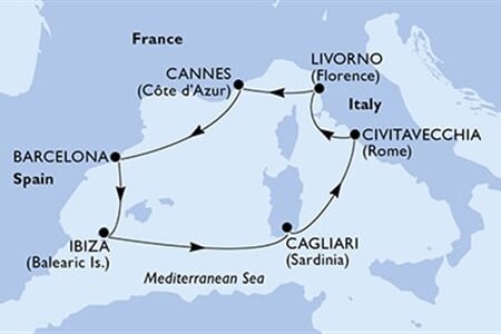 MSC FANTASIA - Spanyolország, Olaszország, Franciaország (a Barcelona-ből)