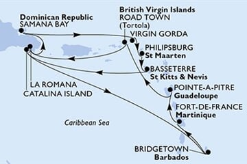 MSC OPERA - Barbados, Martinique, Guadeloupe, Brit Virgin-szigetek, Dominikai Köztársaság, ... (a Bridgetown-ből)
