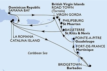 MSC OPERA - Martinique, Guadeloupe, Brit Virgin-szigetek, Dominikai Köztársaság, Holland Antillák, ... (a Fort-de-France-ből)