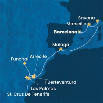 Trasa plavby CFO-BCN10A11