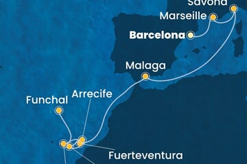 Costa Fortuna - Španělsko, Francie, Itálie, Portugalsko (z Barcelony)