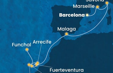 Costa Fortuna - Španělsko, Francie, Itálie, Portugalsko (z Barcelony)