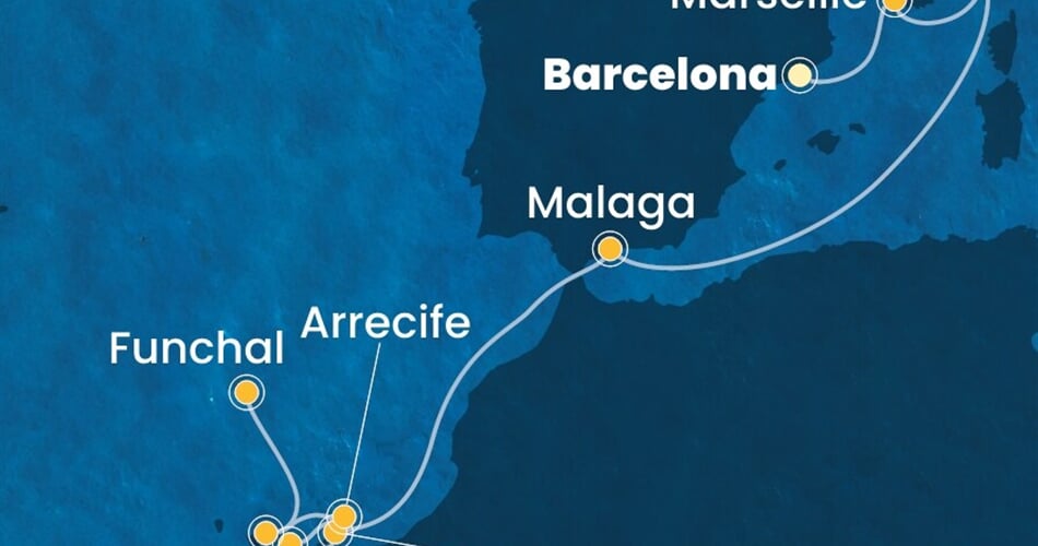 Trasa plavby CFO-BCN10A11