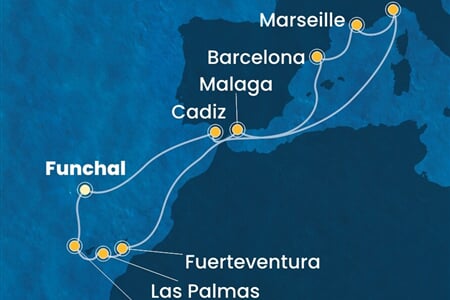 Costa Fortuna - Portugalsko, Španělsko, Francie, Itálie (Funchal)