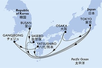 MSC Bellissima - Japonsko, Jižní Korea (z Tokia)