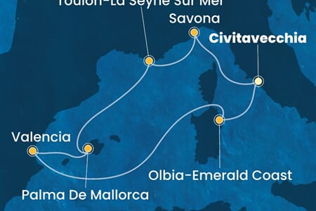 Costa Pacifica - Itálie, Francie, Španělsko (z Civitavecchie)
