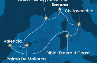 Costa Pacifica - Itálie, Francie, Španělsko (ze Savony)
