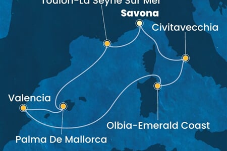 Costa Pacifica - Itálie, Francie, Španělsko (ze Savony)