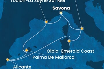 Costa Pacifica - Itálie, Francie, Španělsko (ze Savony)