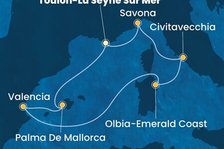 Costa Pacifica - Francie, Španělsko, Itálie (Toulon)