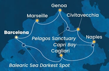 Costa Smeralda - Španělsko, Itálie, Francie (z Barcelony)